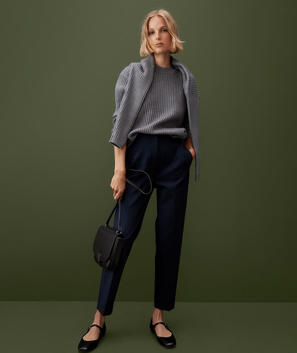 Faux Leather Wide Leg Trousers by Sosandar Online, THE ICONIC