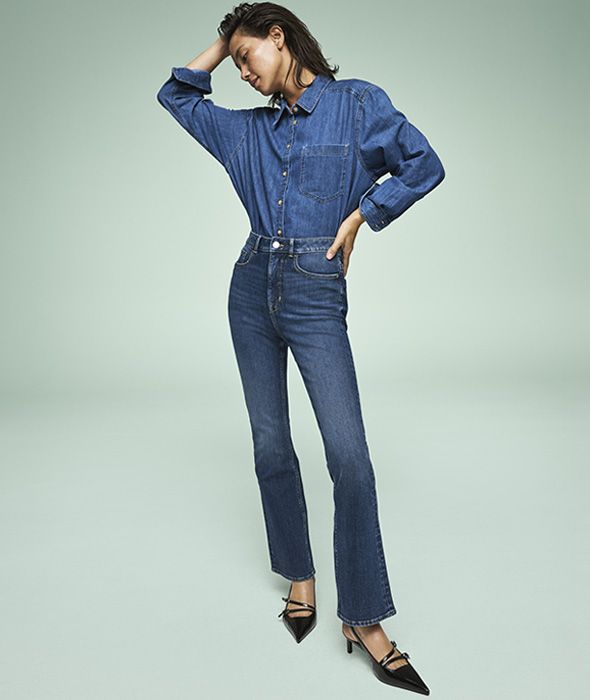Light Blue Denim Flare Jean  Women's Jeans - Motto Fashions