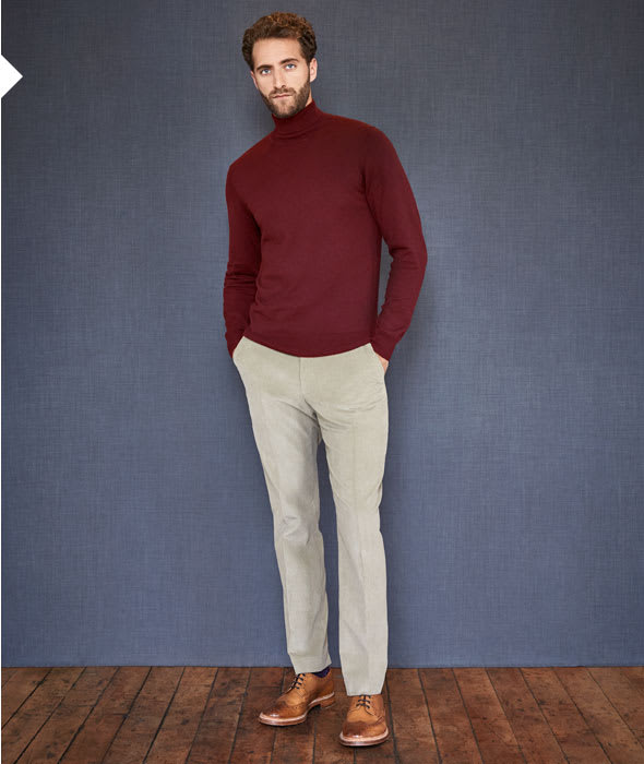 Red roll neck hot sale jumper mens