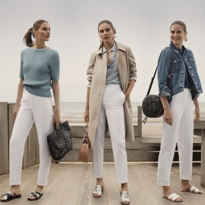 m&s ladies white trousers