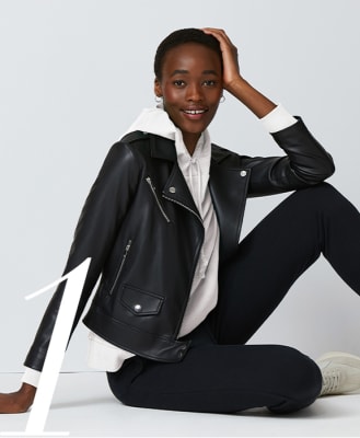 Zara combined cheap biker coat