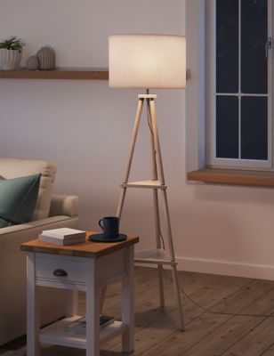 Wooden Tripod Floor Lamp