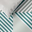 Cotton Blend Geometric Bedding Set with Fitted Sheet - teal