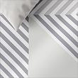 Cotton Blend Geometric Bedding Set with Fitted Sheet - greymix