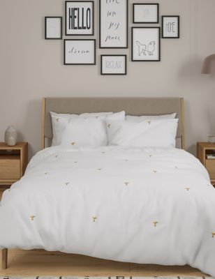 Pure Cotton Hummingbird Embroidered Bedding Set