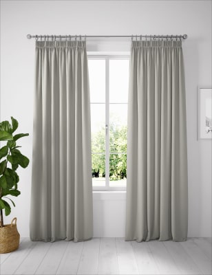Cotton Rich Pencil Pleat Blackout Curtains