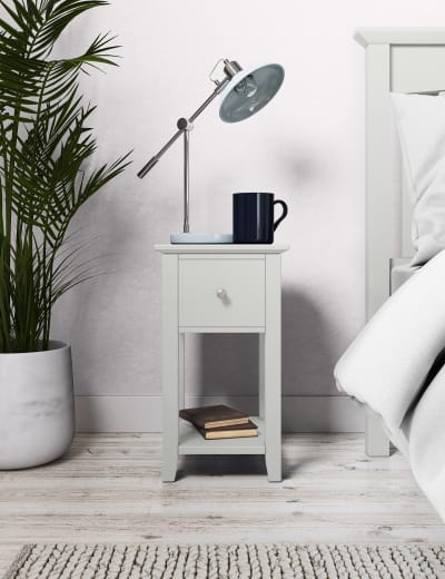 Thin black discount bedside table
