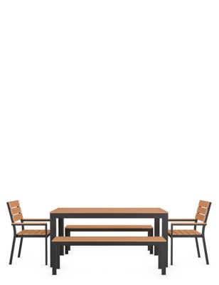 Porto 6 Seater Dining Table with Benches