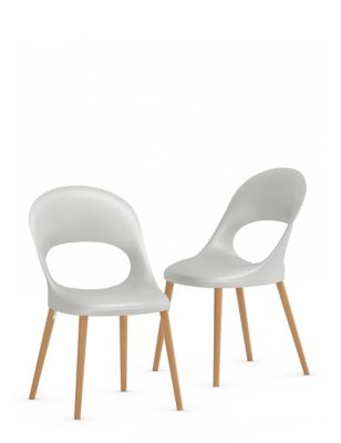 Set of 2 Curved Back Dining Chairs