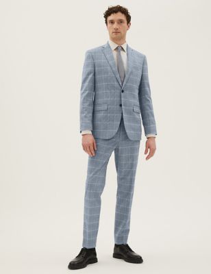 Grey Tailored Fit Check Suit