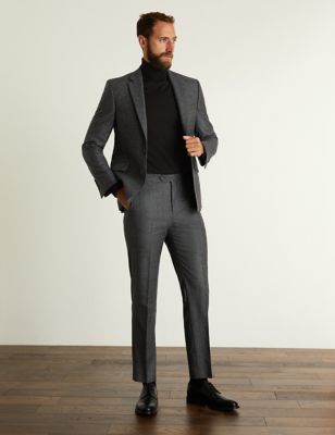 Slim Fit Pure Wool Houndstooth Suit