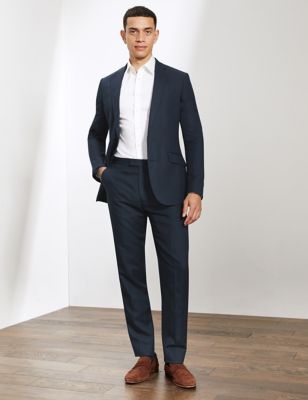 Slim Fit Silk And Linen 2 Piece Suit