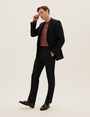 Black Tailored Fit Suit with Stretch