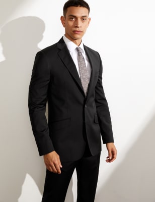 black wool suit