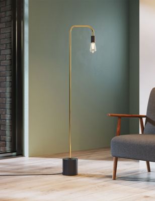 Exposed Bulb Curved Floor Lamp