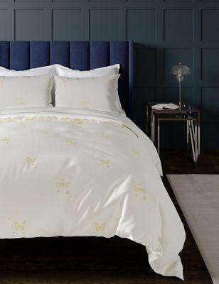 Pure Cotton Dragonfly Embroidered Bedding Set