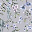 Sateen Floral Bedding Set - greymix