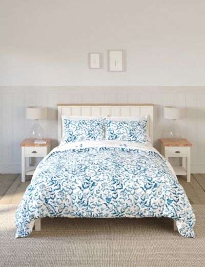 Hydrangea Floral Cotton Bedding Set By Joules in Green buy online from the  rug seller uk