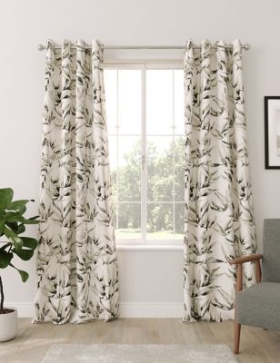 Cotton Rich Bamboo Eyelet Blackout Curtains