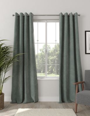 Sundour Luxury Faux Silk Fully Lined Eyelet Curtains 5 Colours Available 