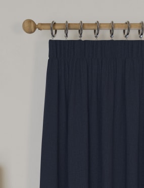 navy blackout pencil pleat curtains