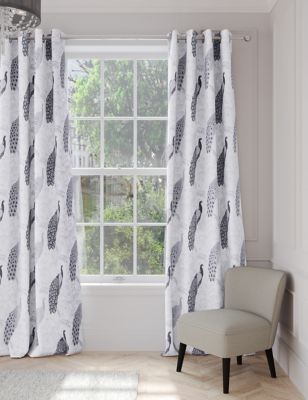 Cotton Rich Peacock Eyelet Curtains