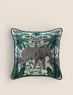 Cotton Mix Printed Elephant Cushion