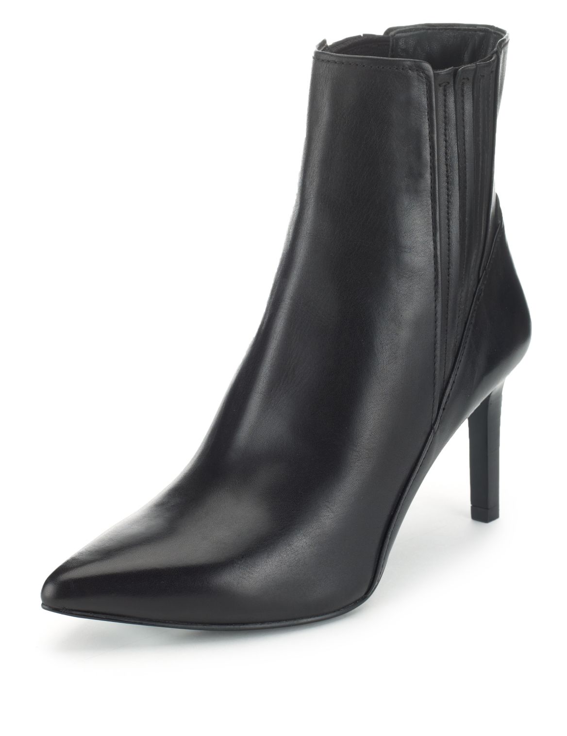 Leather Pointed Toe Chelsea Boots With InsoliaÂ® Black | Skigen