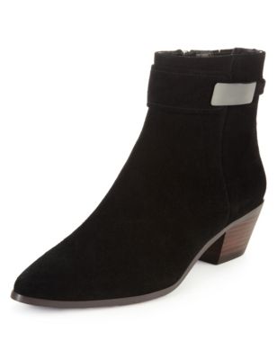 Stain Away™ Suede Wide Fit Ankle Boots with Insolia® | M&S