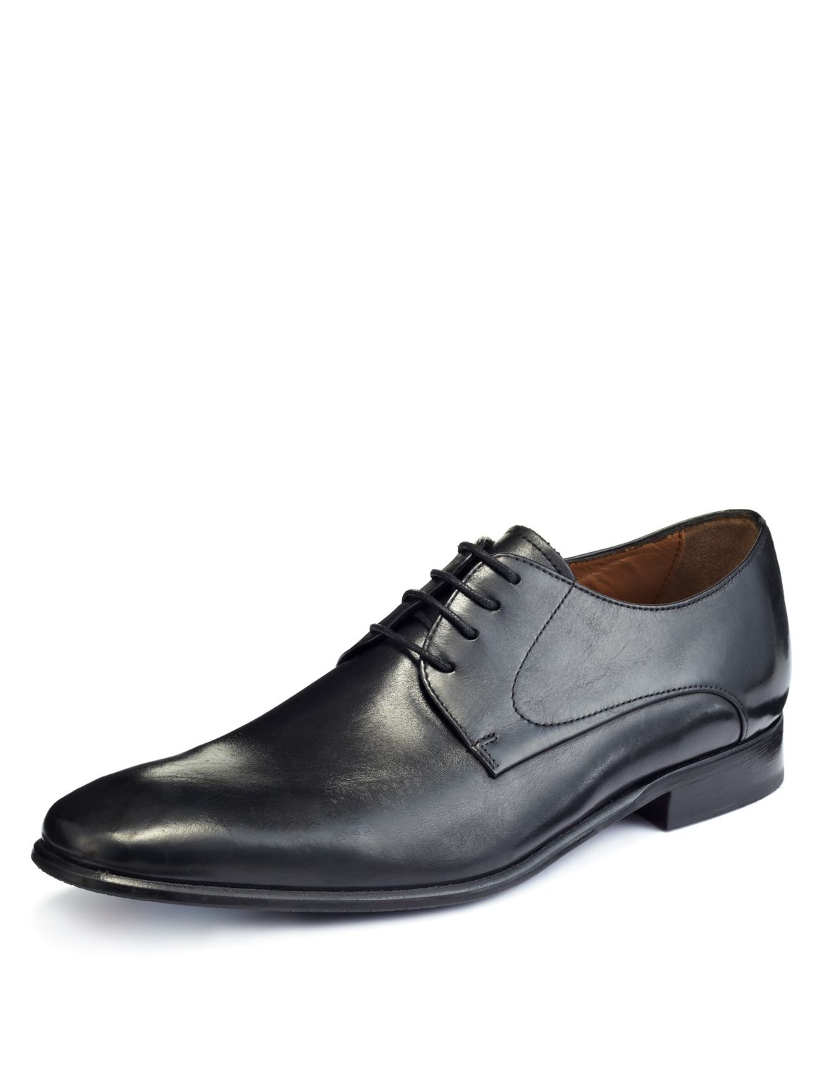 Leather Lace Up Gibson Shoes Black | Skigen