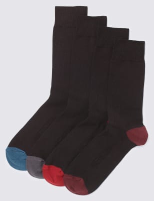 

Мягкие хлопковые носки Freshfeet™ с контрастными носком и пяткой (4 пары)