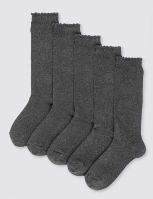 

Однотонные хлопковые носки Freshfeet™ с фигурной отделкой (5 пар)