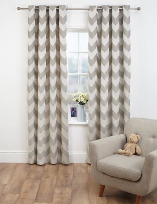 Curtains Ideas chevron print curtains : Chevron Jacquard Eyelet Curtains | M&S