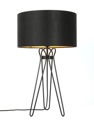 Hairpin Tripod Table Lamp M S, Hester Wire Base Copper Table Lamp
