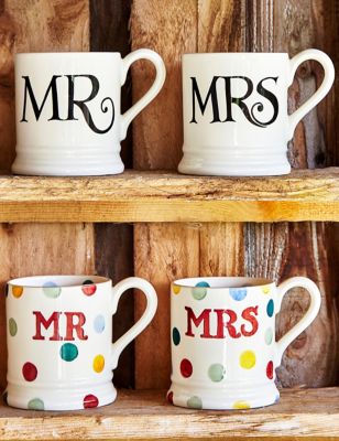 Set of 2 Mr & Mrs Polka Dot Mugs