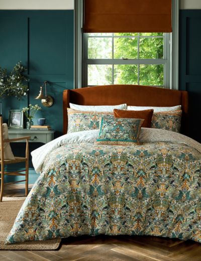 William Morris, Bedding, Art Deco Comforter Set Lodden Dusk Rose William  Morris Floral Cotton Percale