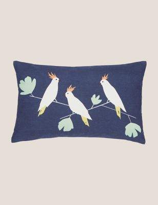 Pure Cotton Lovebirds Bolster Cushion