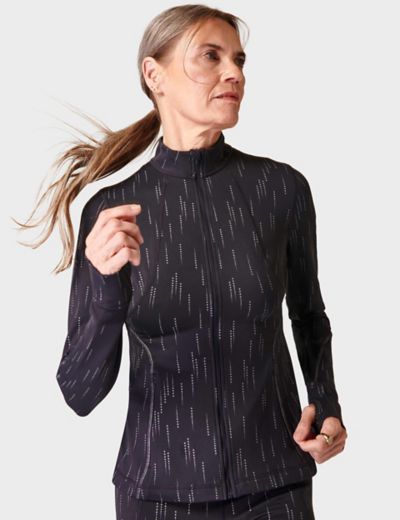 Sweaty Betty Women's Cold Weather Thermodynamic Half Zip Reflective Running  Sweatshirt Black at  Women's Clothing store