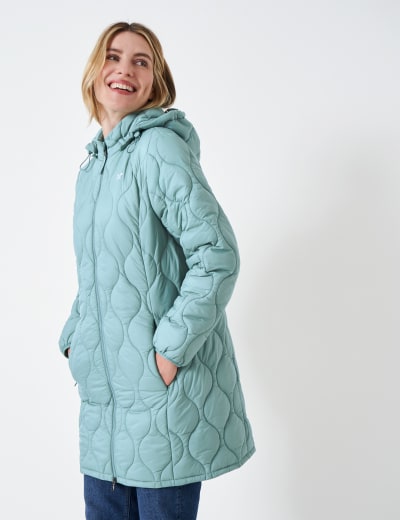 Waterproof Padded Hooded Longline Raincoat Seasalt Cornwall M S