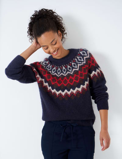 Fair Isle Crew Neck Jumper FatFace M S