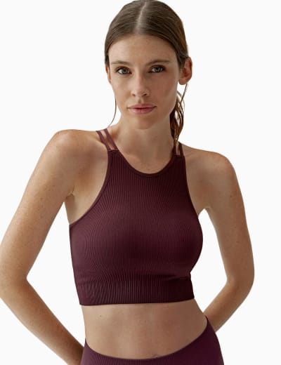 Beyond Yoga High Cut Criss Cross Yoga Bra at  - Free  Shipping