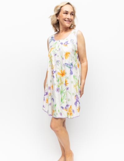 Pure Cotton Mini Print Strappy Chemise, M&S Collection