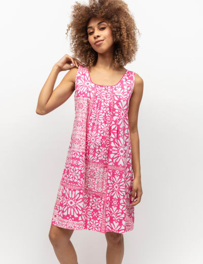 Pure Cotton Mini Print Strappy Chemise, M&S Collection