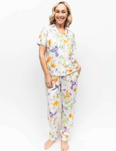 Pure Cotton Printed Cropped Pyjama Set Seasalt Cornwall M S