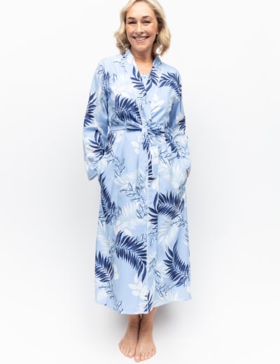 Cotton dressing deals gown with zip