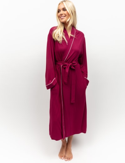 M and s zip up dressing gown hotsell
