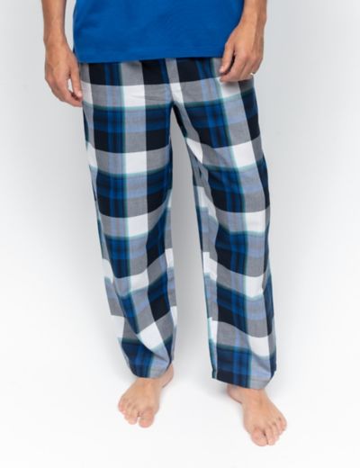 Blue checked 100% cotton pyjama bottoms