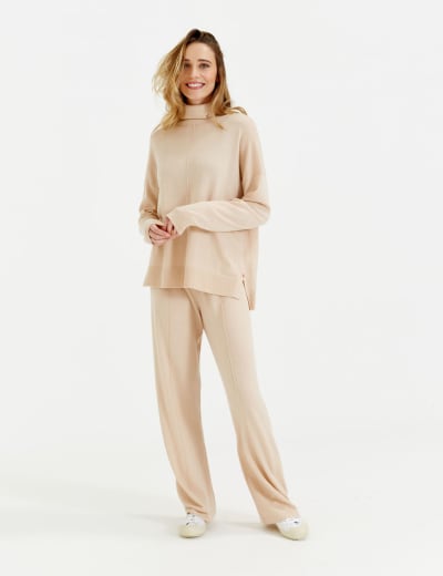 Womens Chinti & Parker neutrals Cashmere Wide-Leg Sweatpants