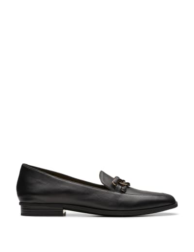 Wide fit black best sale leather loafers womens
