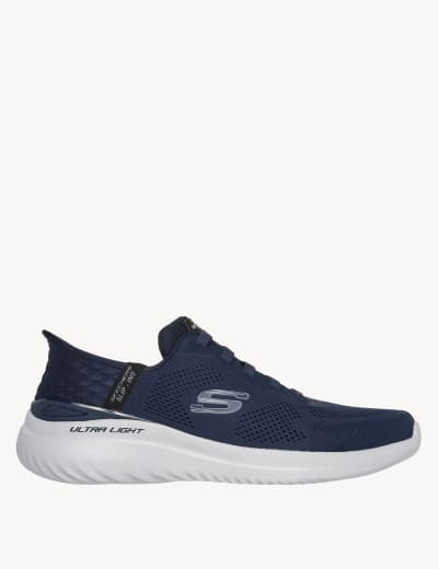 Skechers navy slip on new arrivals trainers